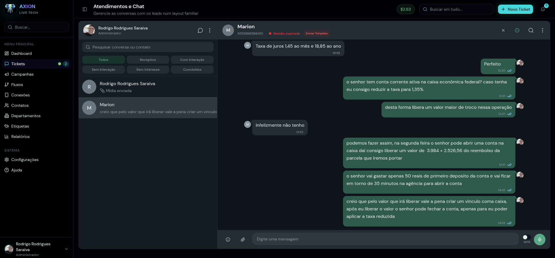 Axion - Atendimento e Chat